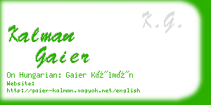 kalman gaier business card